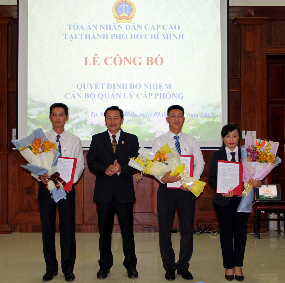 TAND cấp cao tại Tp Hồ Chí Minh bổ nhiệm chức vụ quản lý cấp phòng