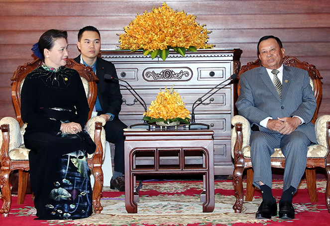 Chủ tịch QH Nguyễn Thị Kim Ngân hội kiến lãnh đạo Thượng viện và Quốc hội Campuchia 