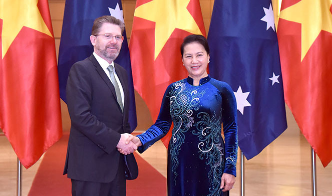 Chủ tịch QH Nguyễn Thị Kim Ngân đón, hội đàm với Chủ tịch Thượng viện Australia