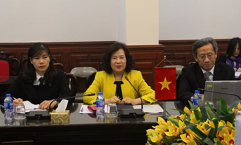 Phó Chánh án TANDTC Nguyễn Thúy Hiền tiếp xã giao Đoàn công tác JICA