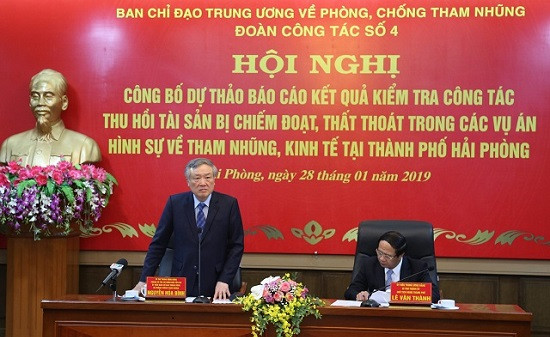 Chánh án Nguyễn Hòa Bình làm việc với Thành ủy Hải Phòng
