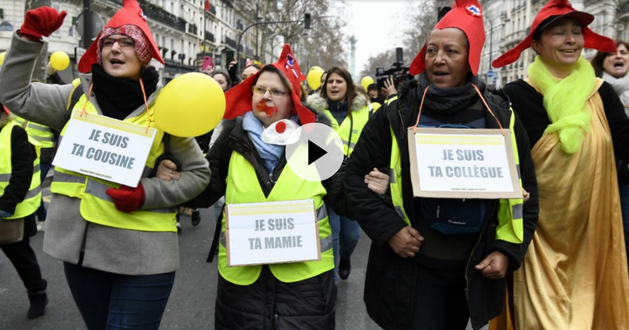Pháp: Tuần hành “Khăn đỏ” đáp lại biểu tình “Áo vàng” 