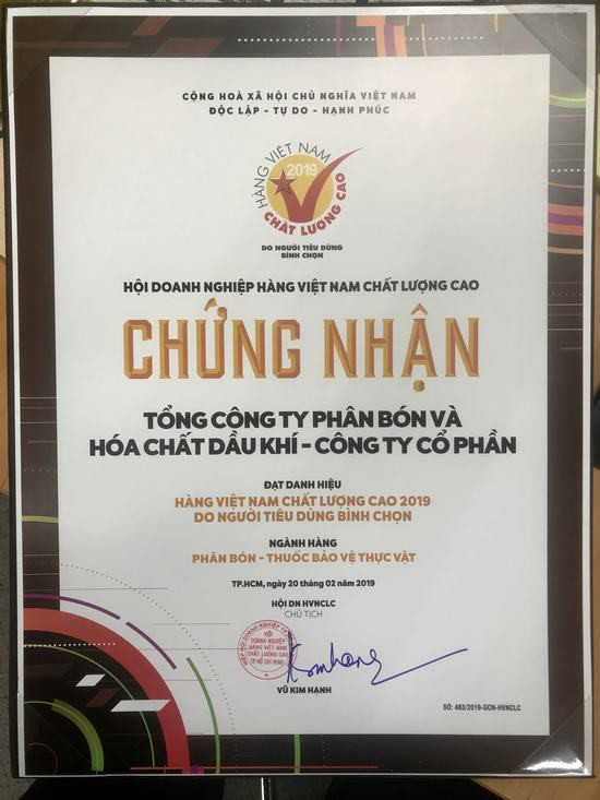 PVFCCo giữ vững danh hiệu Hàng Việt Nam chất lượng cao 16 năm liên tiếp