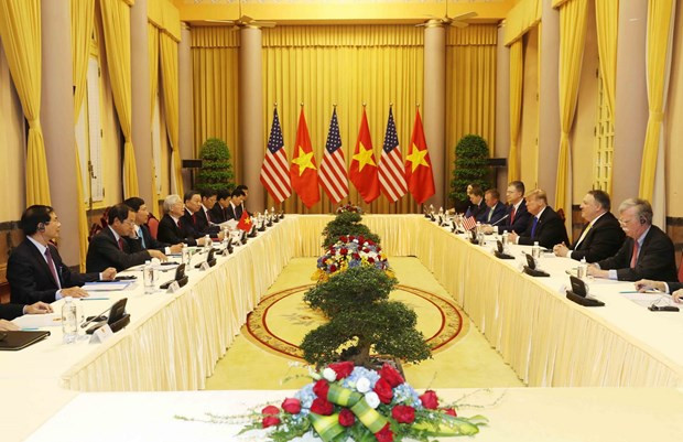 Tổng Bí thư, Chủ tịch nước Nguyễn Phú Trọng đón, hội đàm với Tổng thống Mỹ Donald Trump