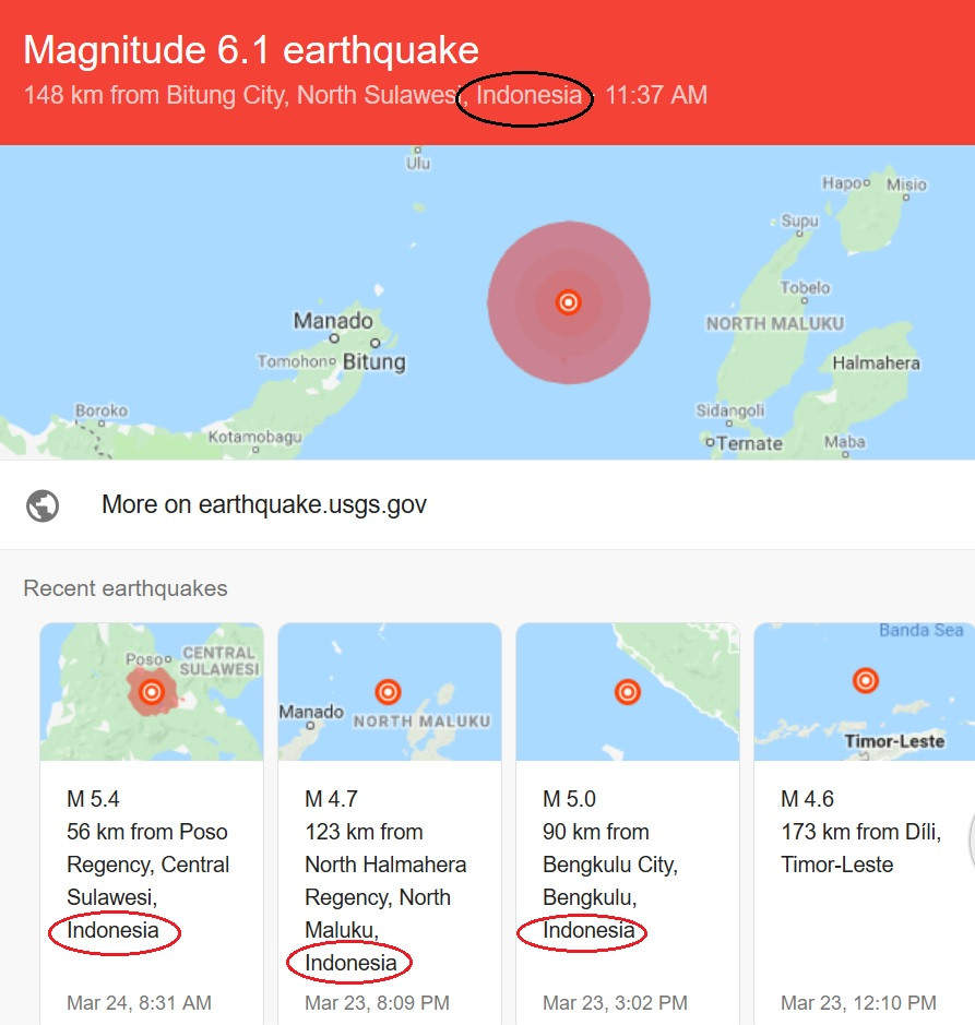 4 trận động đất liên tiếp 