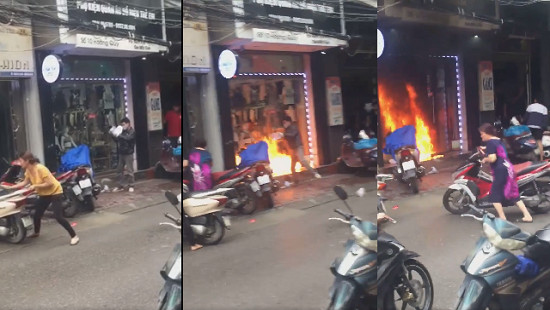 Người đàn ông châm lửa đốt cửa hàng quần áo trẻ em