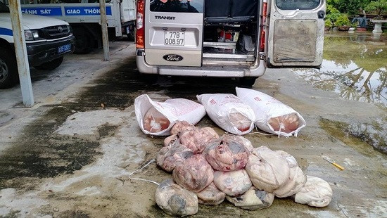 Quảng Nam: Bắt giữ xe khách chở 5 tạ thịt động vật hôi thối