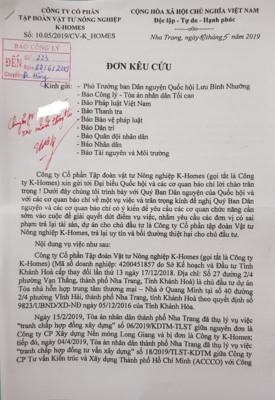 Vụ Công ty Long Giang chiếm giữ dự án K-Homes Nha Trang: Nhà thầu gian dối, thi công kém chất lượng 