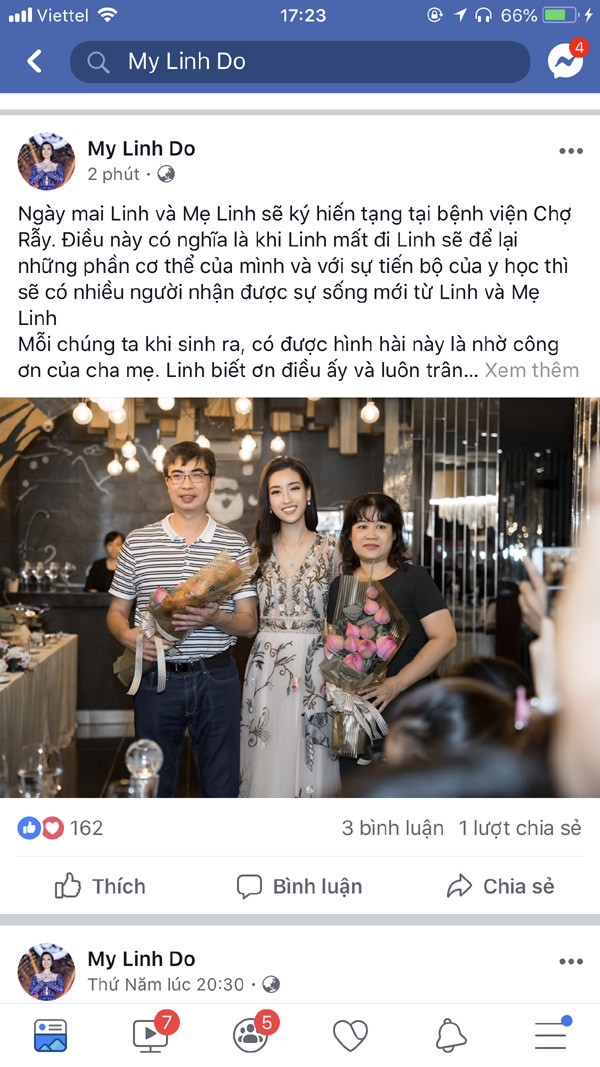 Đỗ Mỹ Linh trở thành hoa hậu Việt Nam đầu tiên hiến tạng 