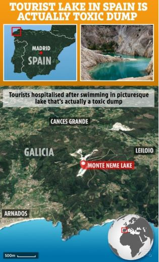 Nam thanh niên nhập viện sau khi bơi tại hồ Monte Neme nổi tiếng Tây Ban Nha