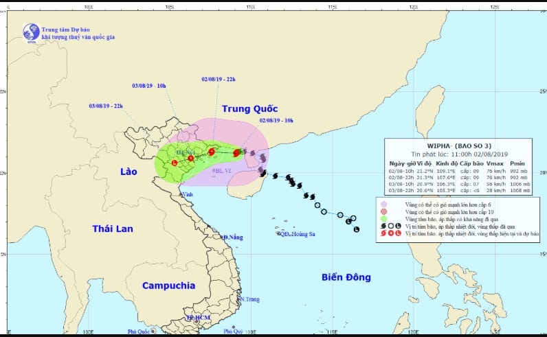 Bão số 3 gây mưa to đến rất to ở Bắc Bộ và Bắc Trung Bộ