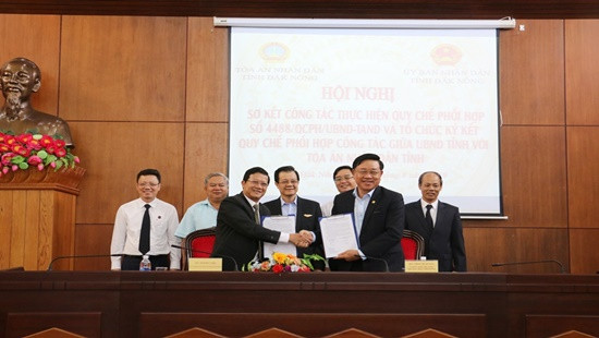 Hội nghị sơ kết Quy chế phối hợp công tác giữa TAND với UBND tỉnh Đắk Nông