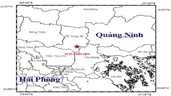 Xảy ra động đất 3,2 độ richter tại Quảng Ninh