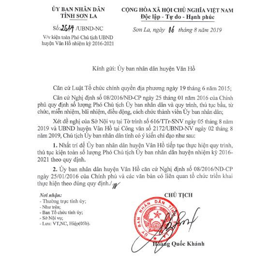 Huyện Vân Hồ, Sơn La: Tiếp tục kiện toàn tổ chức cán bộ sau khi làm rõ các vấn đề 
