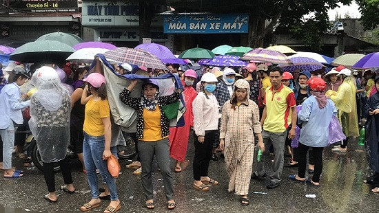 Hàng nghìn công nhân Cty KaiYang Việt Nam lại xuống đường kêu cứu
