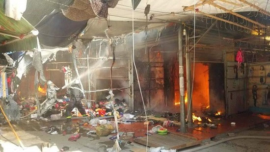 Hà Nội: Cháy lớn tại chợ Tó, huyện Đông Anh