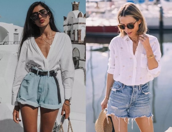 Cách diện áo sơ mi và quần short giúp bạn xinh đẹp trong một nốt nhạc, độ sành điệu tăng vài chân kính 2 Cách diện áo sơ mi và quần short giúp bạn xinh đẹp trong một nốt nhạc, độ sành điệu tăng vài chân kính 2