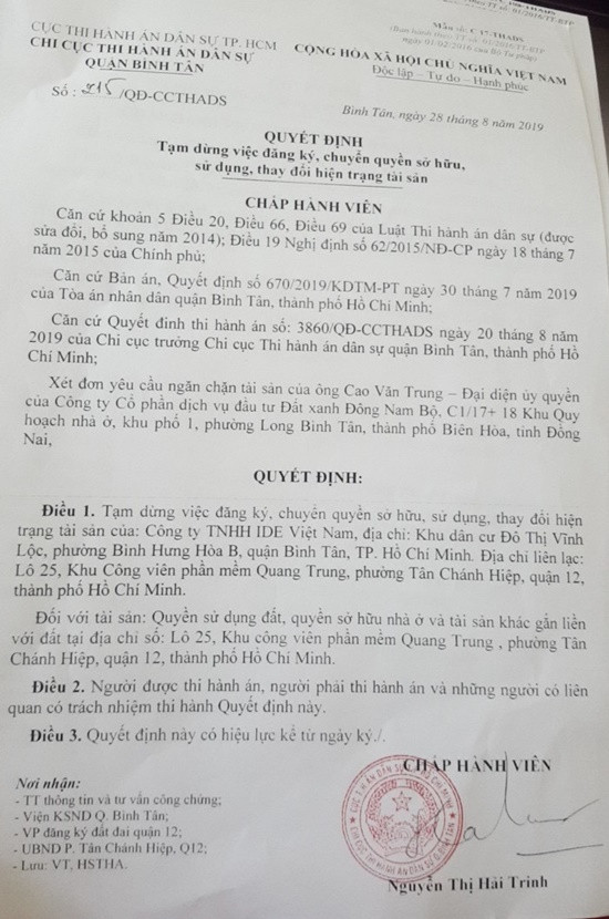 THA quận Bình Tân (TP.HCM) ban hành nhiều văn bản thiếu sót