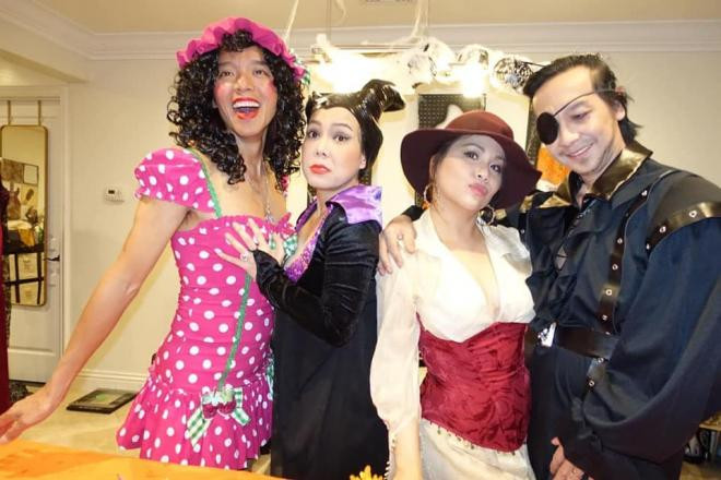 Halloween của sao Việt hải ngoại: Ông xã Hoài Phương giả gái - Việt Hương hóa tiên hắc ám sexy  9