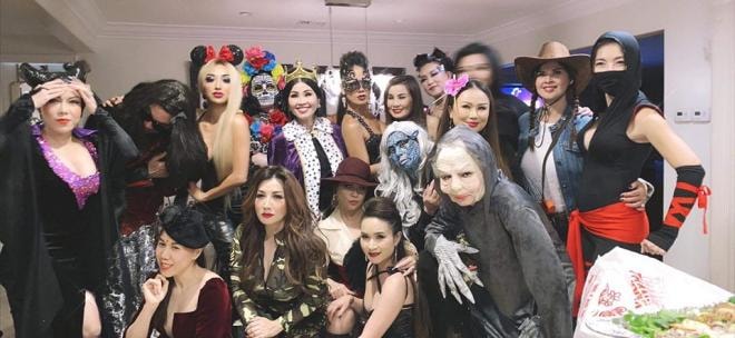 Halloween của sao Việt hải ngoại: Ông xã Hoài Phương giả gái - Việt Hương hóa tiên hắc ám sexy  3