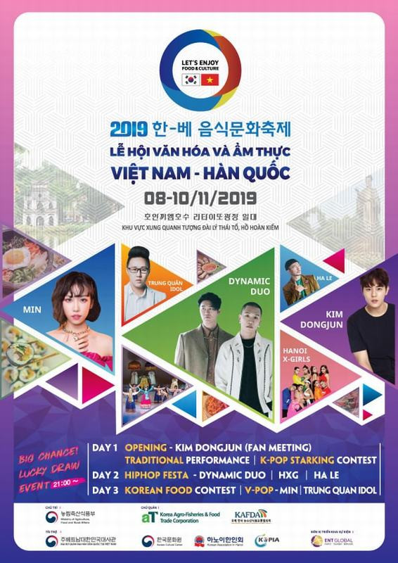 Nghệ sĩ K-pop và Việt Nam sẽ biểu diễn tại Lễ hội văn hóa ẩm thực Việt – Hàn  2019