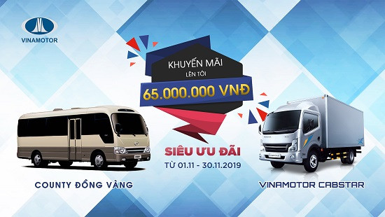 Siêu ưu đãi giảm giá 65 triệu khi mua xe Vinamotor Đồng Vàng trong tháng 11