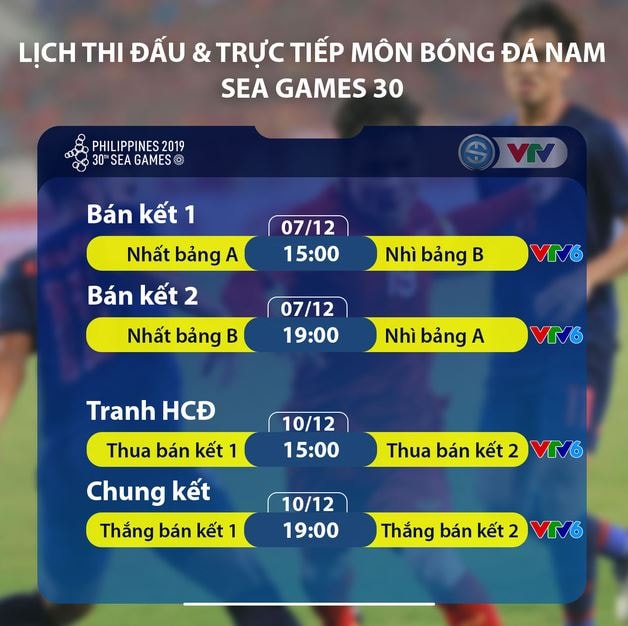 VTV công bố lịch phát sóng trực tiếp môn bóng đá nam SEA Games 30