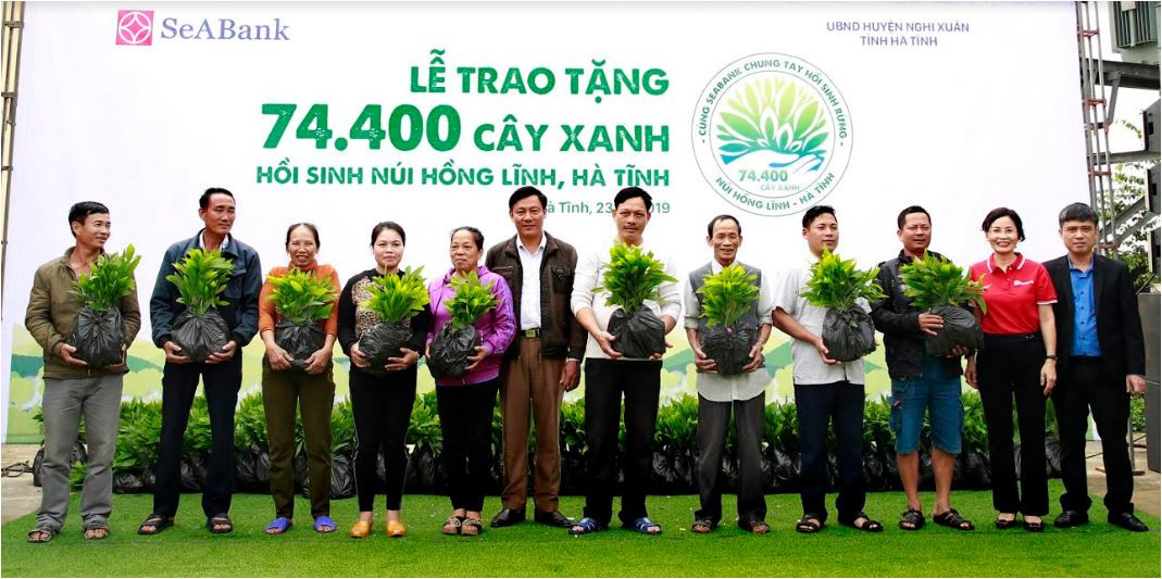 SeABank trao tặng 74.400 cây xanh hồi sinh núi Hồng Lĩnh - Hà Tĩnh