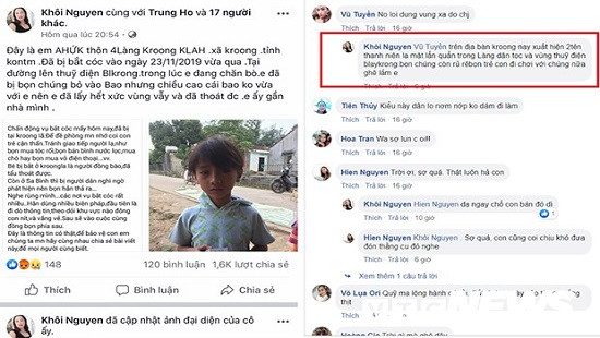 Nhắc nhở chủ Facebook đăng tin trẻ em bị bắt cóc 