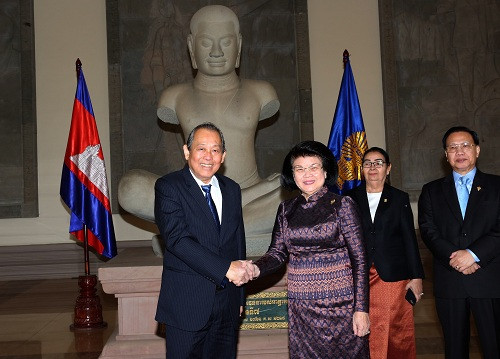 Phó Thủ tướng Thường trực Trương Hòa Bình hội kiến các nhà lãnh đạo Campuchia