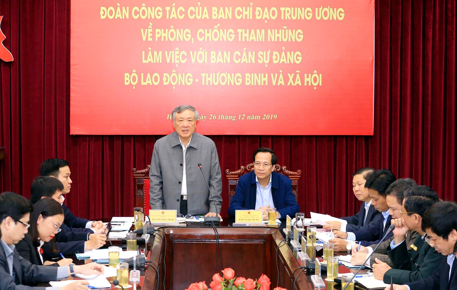 Đoàn công tác Ban Chỉ đạo Trung ương về phòng, chống tham nhũng làm việc với Bộ LĐ-TBXH