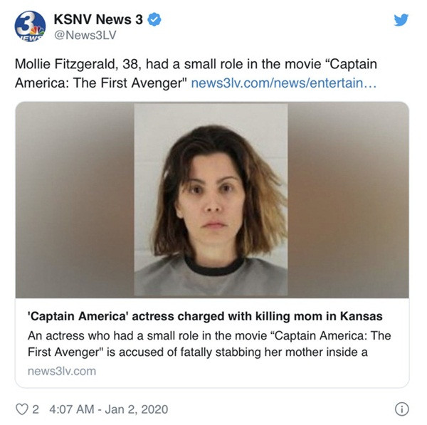 Chấn động: Nữ minh tinh bom tấn 'Captain America' bị bắt khẩn cấp vì đâm chết mẹ ruột 0