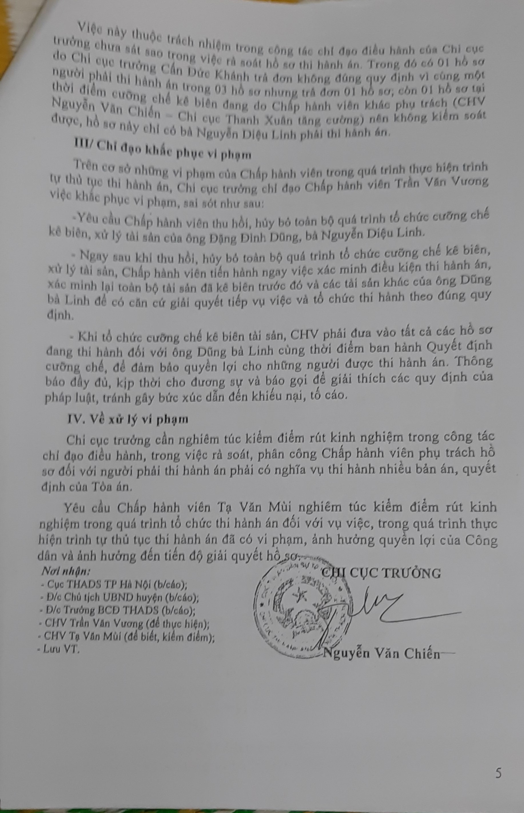 Thạch Thất, Hà Nội: Chấp hành viên vi phạm về trình tự tố tụng khi thi hành án