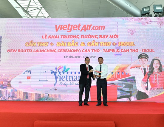 Vietjet khai trương hai đường bay kết nối Cần Thơ với Seoul, Đài Bắc