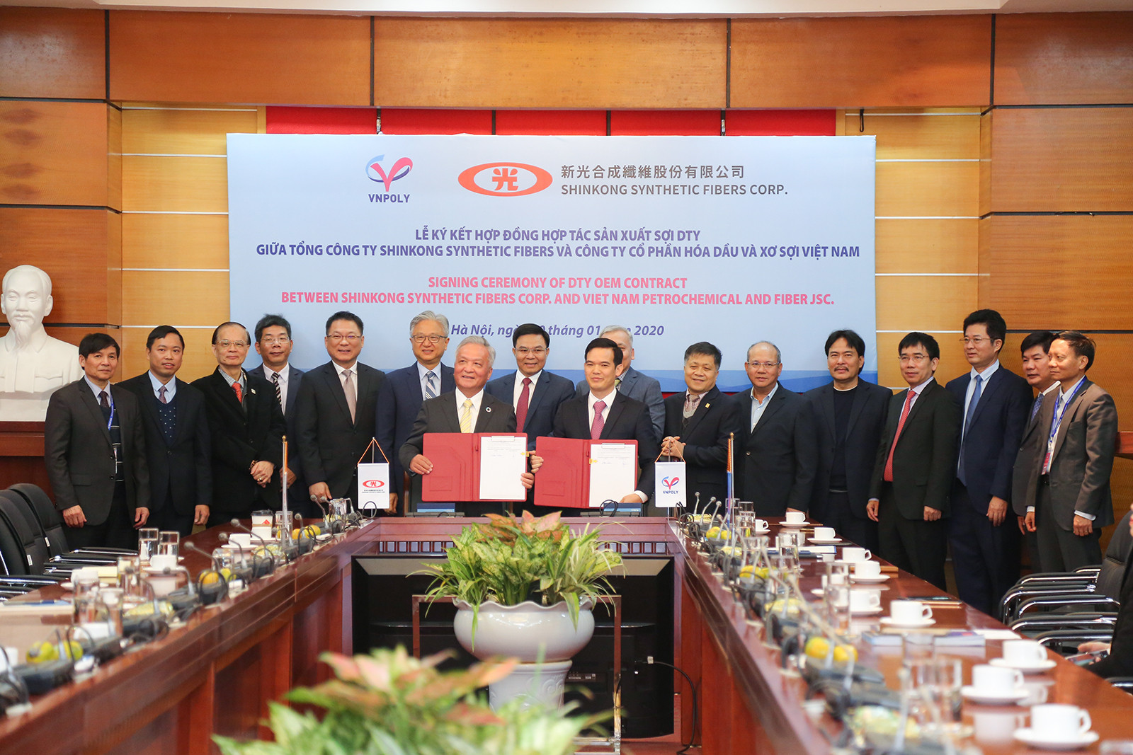Lễ ký hợp đồng hợp tác sản xuất sợi giữa VNPOLY VÀ SSFC (Đài Loan)