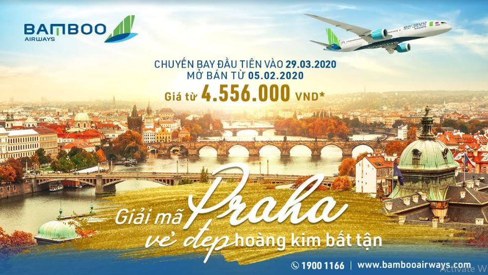Bay thẳng Việt Nam – Séc giá từ hơn 4,5 triệu đồng với Bamboo Airways 