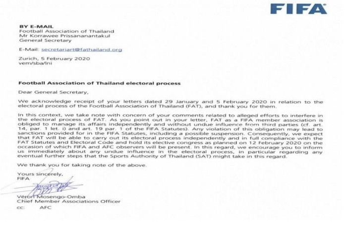 ĐT Thái Lan nhận tin vui trong nỗi lo về cảnh cáo của FIFA