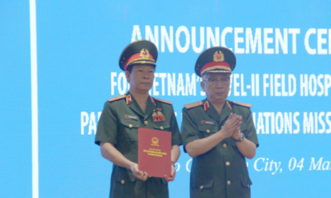 Việt Nam thành lập Bệnh viện dã chiến số 3 tham gia gìn giữ hòa bình LHQ