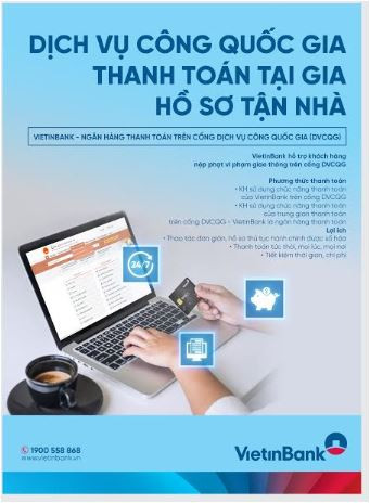 VietinBank cung cấp giải pháp thanh toán trên Cổng Dịch vụ công Quốc gia