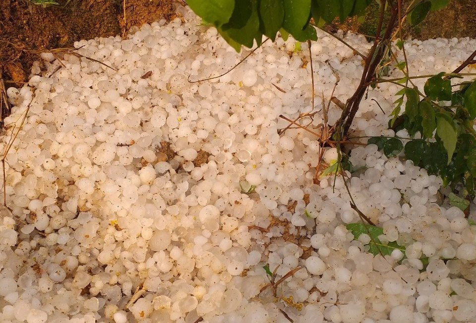 Dông lốc kèm mưa đá mật độ dày tại Điện Biên