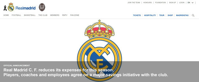 Cầu thủ Real Madrid tình nguyện giảm 20% lương trong đại dịch Covid-19