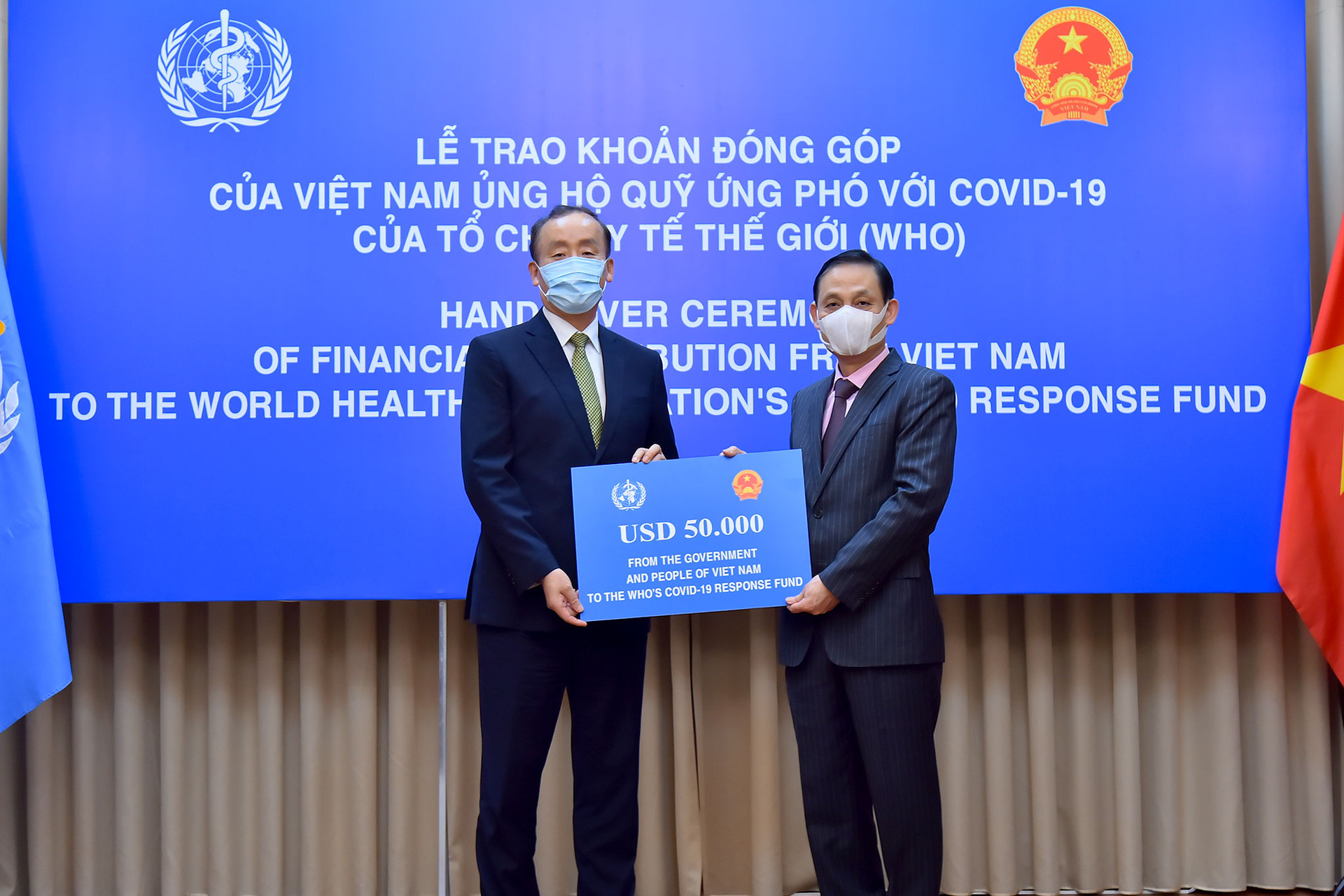 Việt Nam ủng hộ 50.000 USD cho Quỹ ứng phó với Covid-19 của WHO 