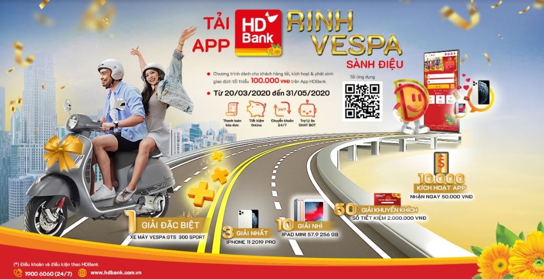 Tải App trúng Vespa, ở nhà và mua sắm online 