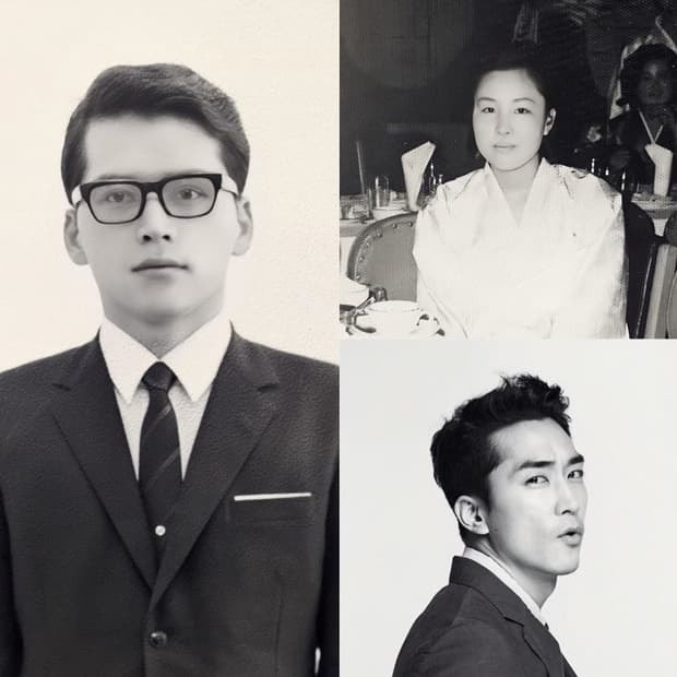 Ảnh thời còn trẻ của bố Song Seung Hun gây sốc vì quá giống Hyun Bin, mẹ thì sao? 5
