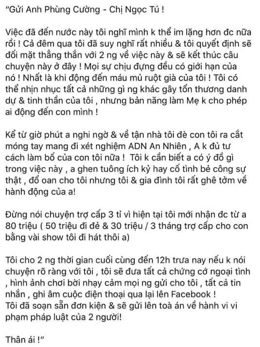 Diễn viên Phùng Cường công khai ngoại tình khi vợ ca sĩ vừa sinh con? 0