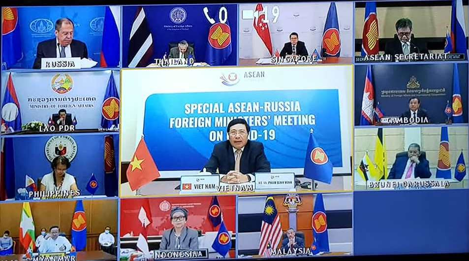 Bộ trưởng Ngoại giao ASEAN-Nga bàn về ứng phó dịch bệnh COVID-19