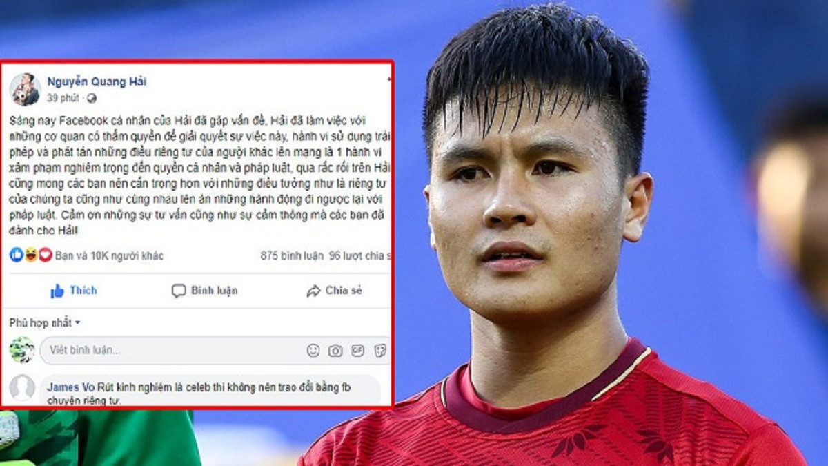 Người hack Facebook cầu thủ Quang Hải có thể bị xử lý hình sự?