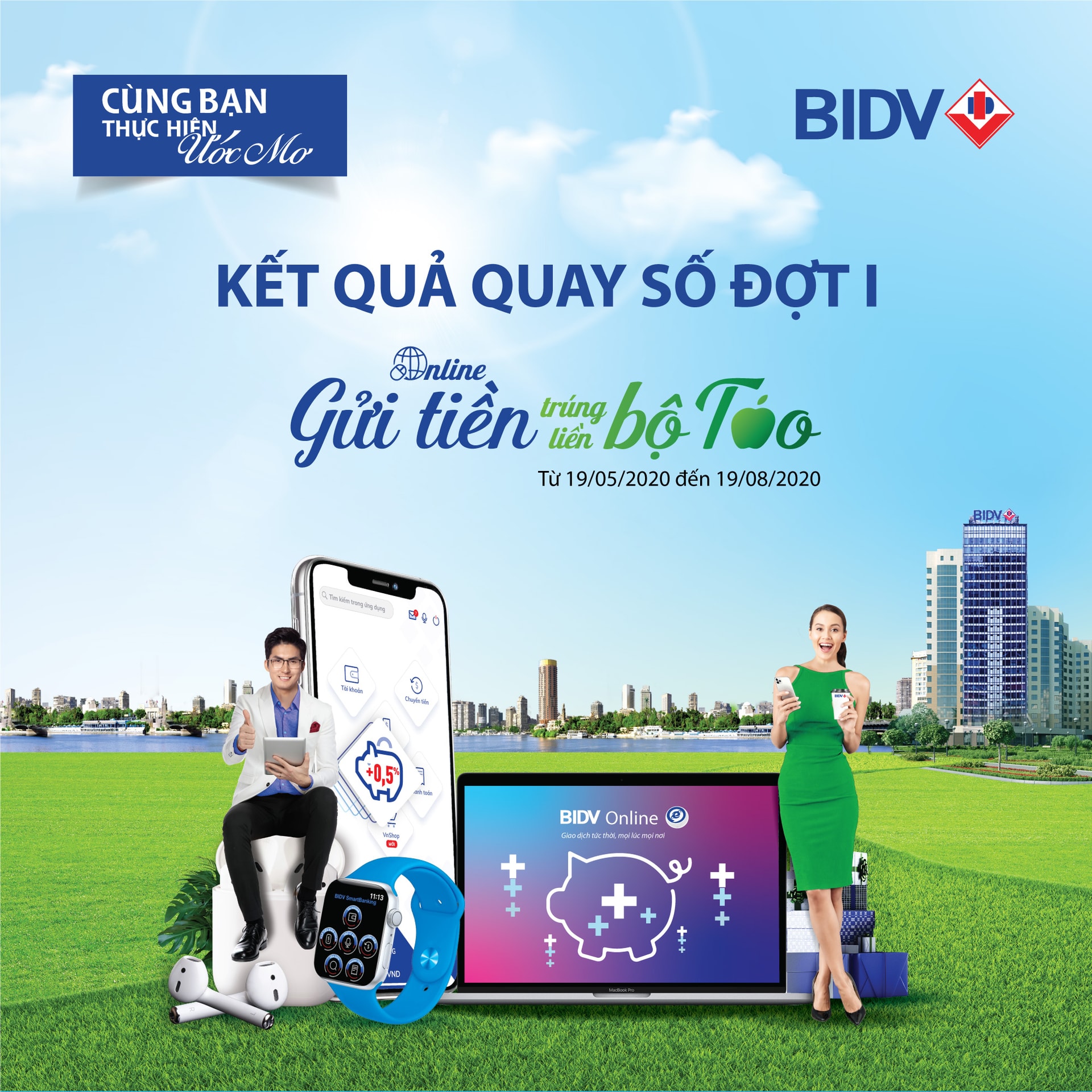 BIDV công bố kết quả trúng thưởng chương trình “Online gửi tiền, trúng liền bộ Táo”