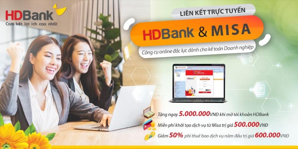 HDBank và MISA kết hợp triển khai dịch vụ ngân hàng số trên phần mềm kế toán