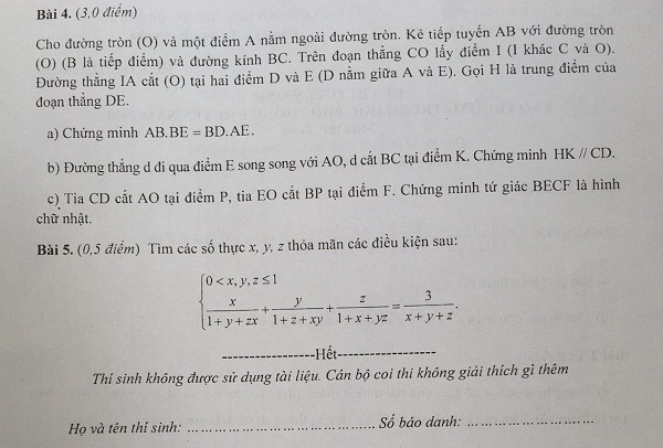 Ma trận đề thi toán vào trường THPT chuyên ĐH Sư phạm Hà Nội  được bố trí như thế nào?
